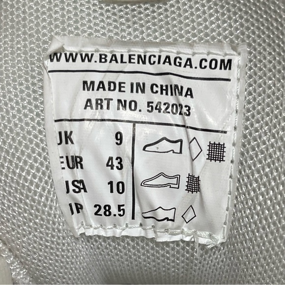 BALENCIAGA Track Mens Sneaker - White/White - Sz - 10 .US / 43 .EU - Picture 9 of 10
